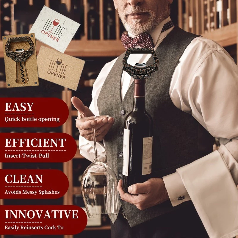 Wine Bottle Opener Old Cork Wine Puller,Upgraded Function